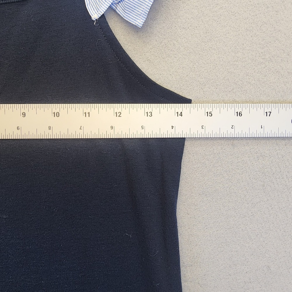 Tommy Hilfiger‎ Ruffle Shoulder Tank Top Navy Blue Striped Straps XS NWT Preppy - Picture 10 of 10